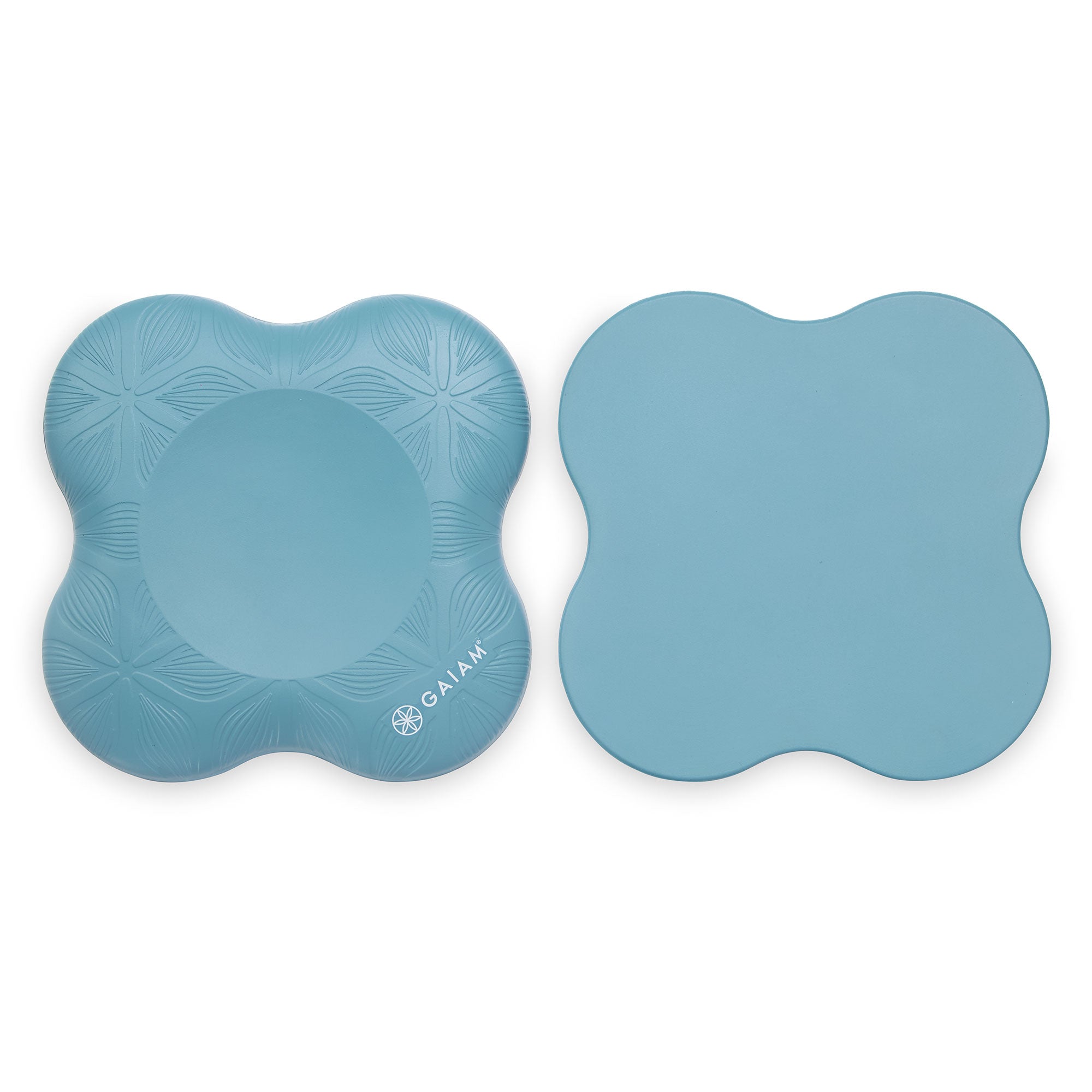 Gaiam Yoga Knee Pads Seafoam top and bottom